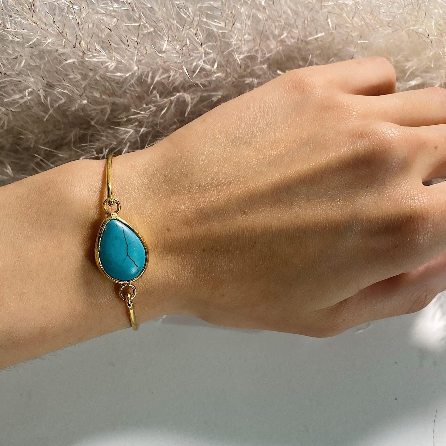 Pulsera De Aro Piedra Azul