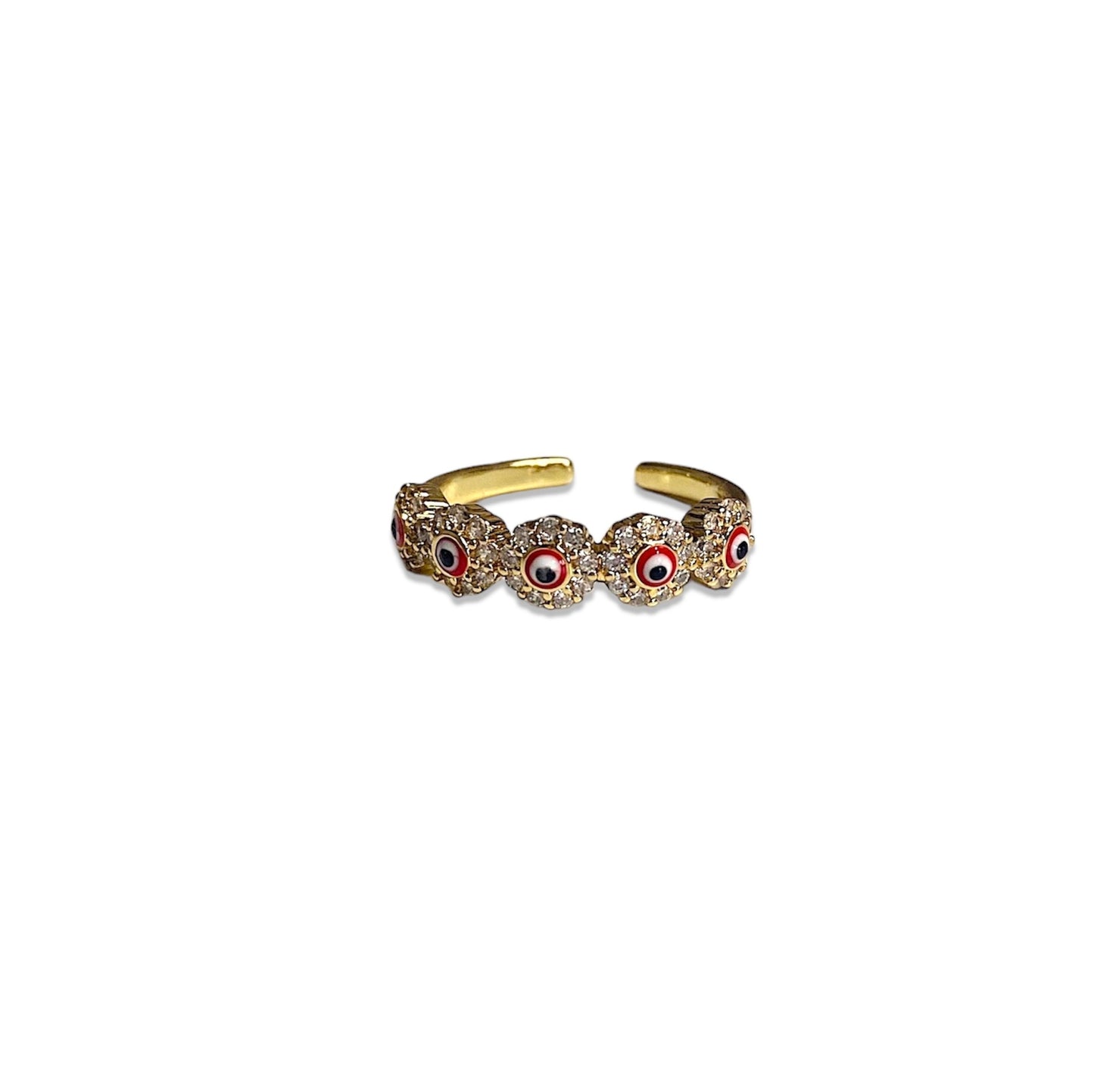 Anillo De Ojitos Turcos Con Zirconias