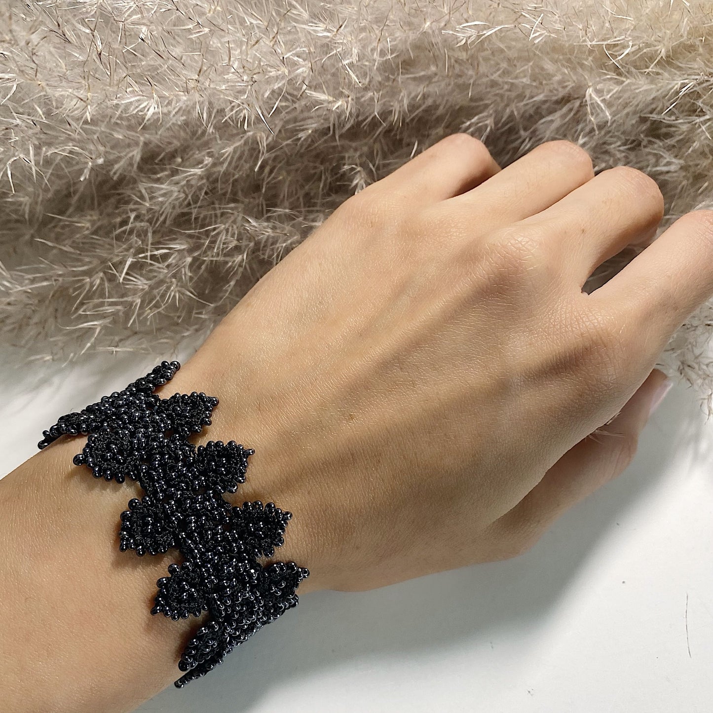 Pulsera Turca Azul Tejida Con Chaquiras