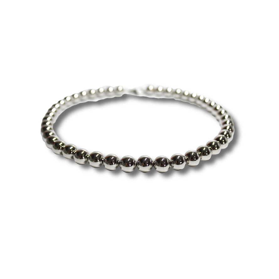 Collar De Bolas Plateado