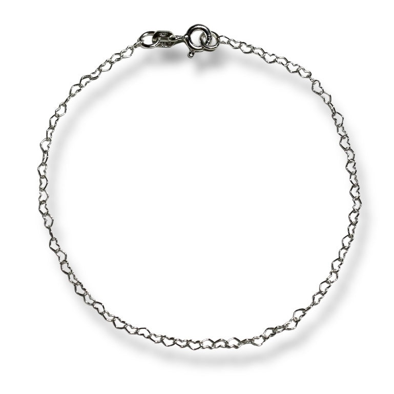 Pulsera Corazones De Plata