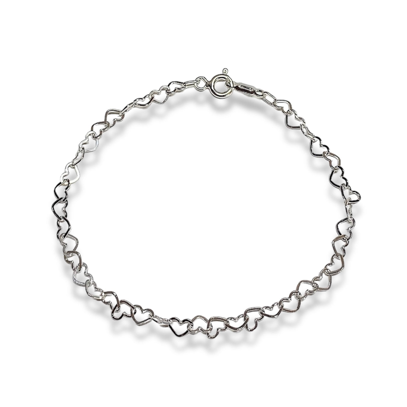 Pulsera Corazones De Plata