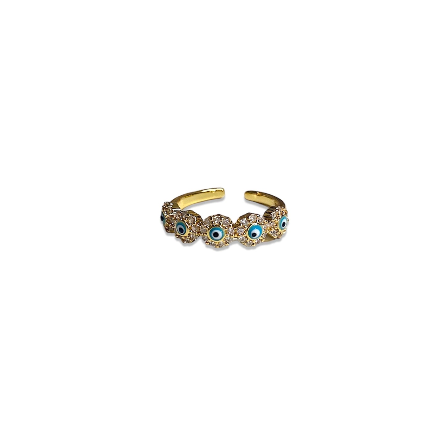 Anillo De Ojitos Turcos Con Zirconias