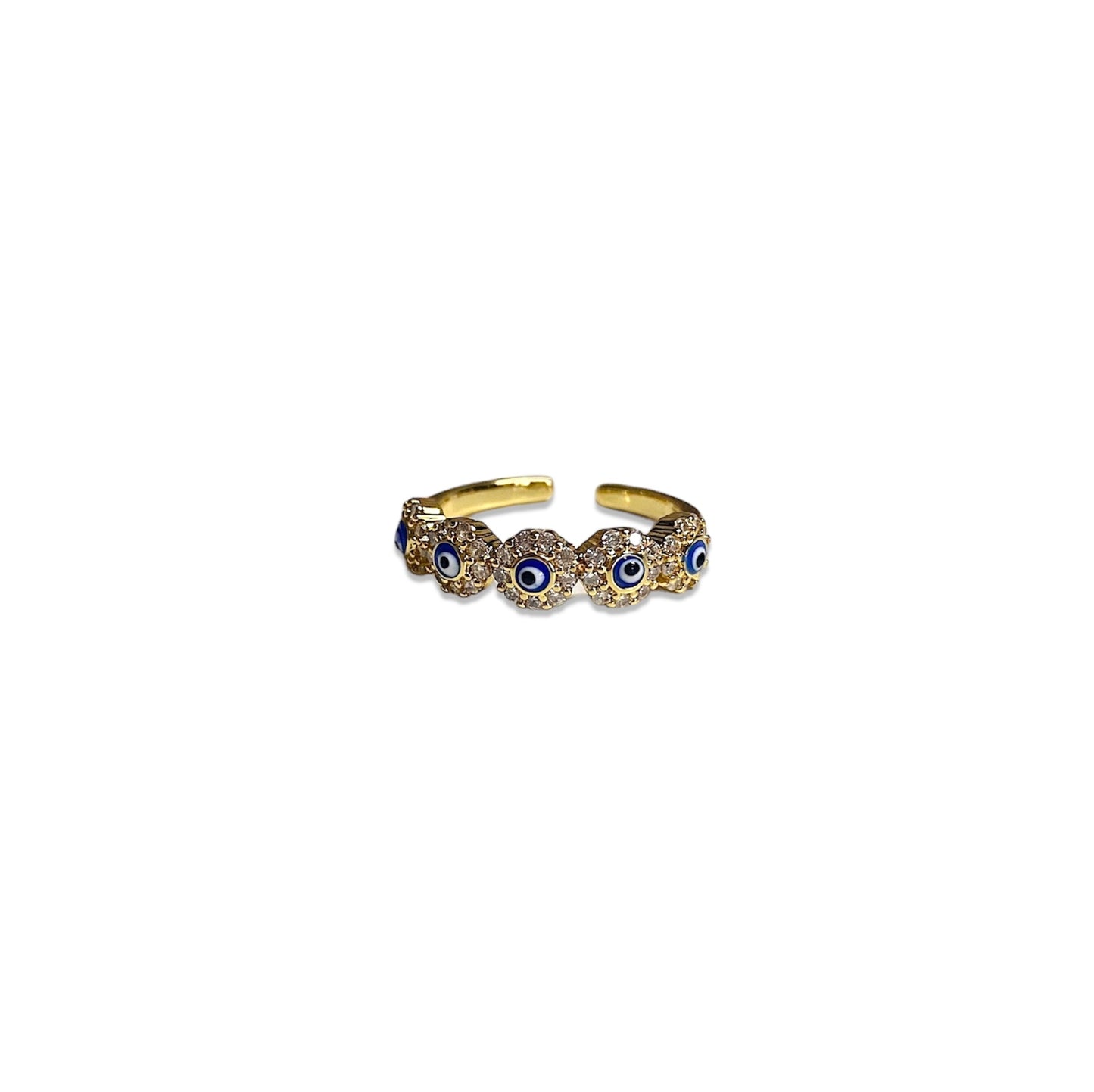 Anillo De Ojitos Turcos Con Zirconias