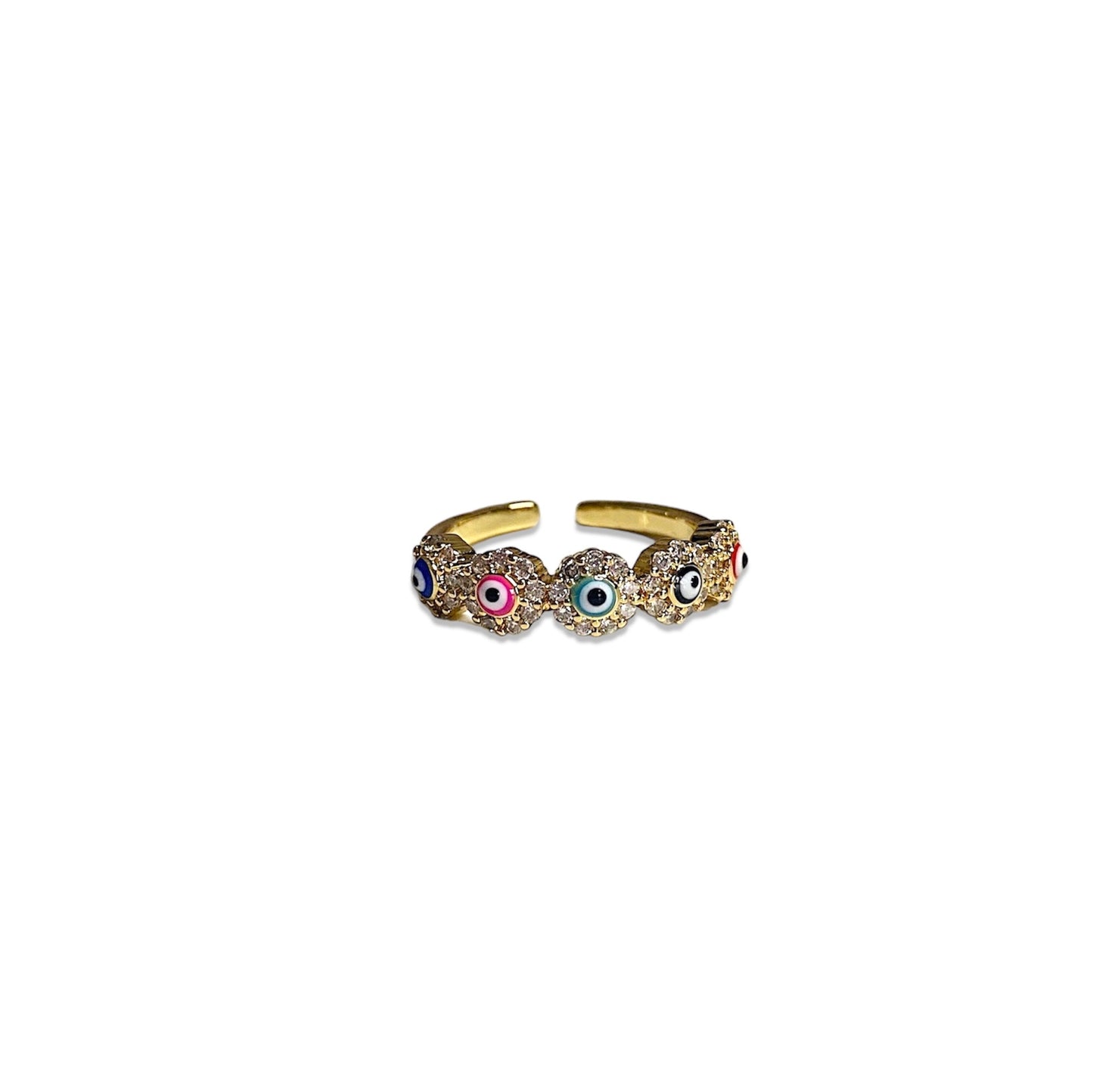 Anillo De Ojitos Turcos Con Zirconias