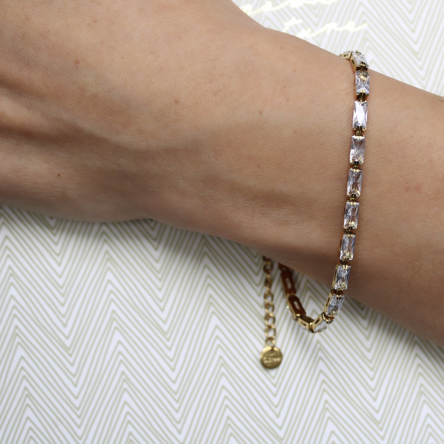 Pulsera De Zirconias Baguette