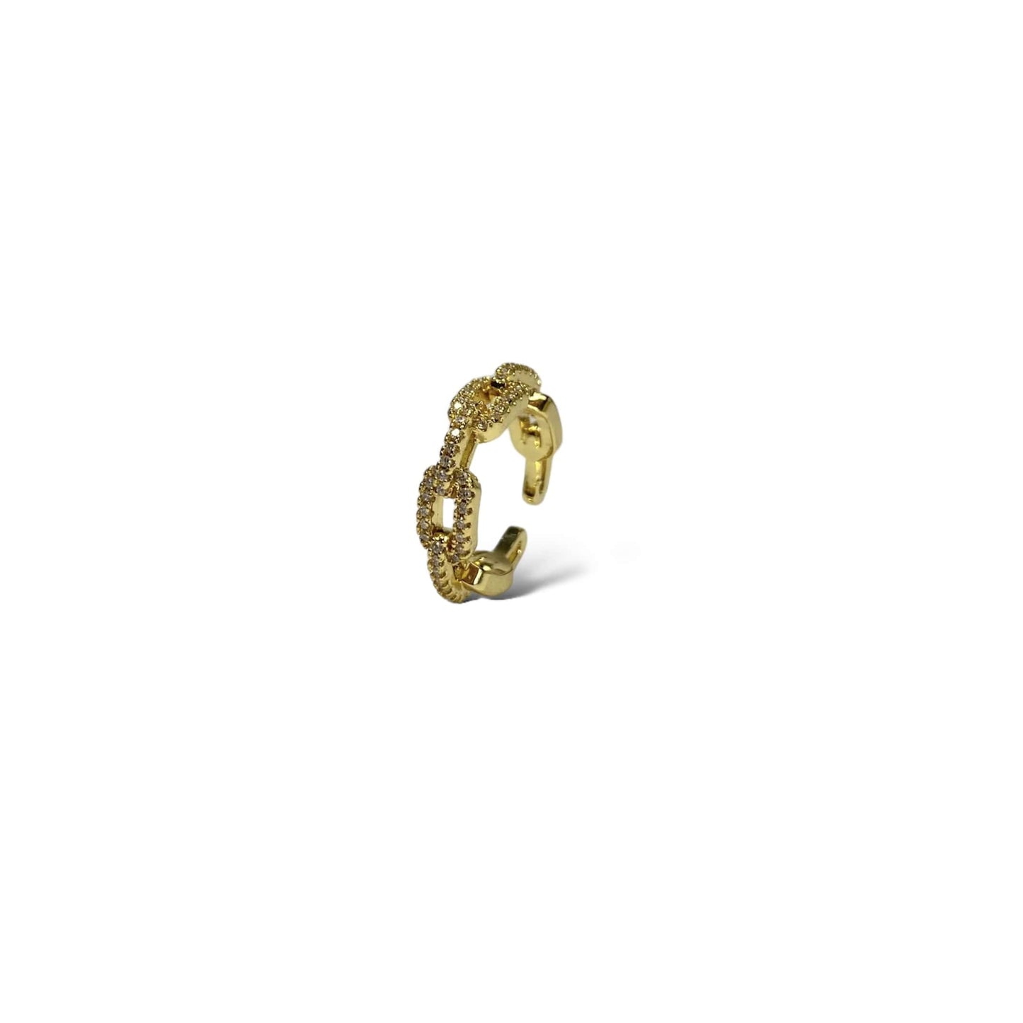 Anillo De Eslabones Con Zirconias Completo
