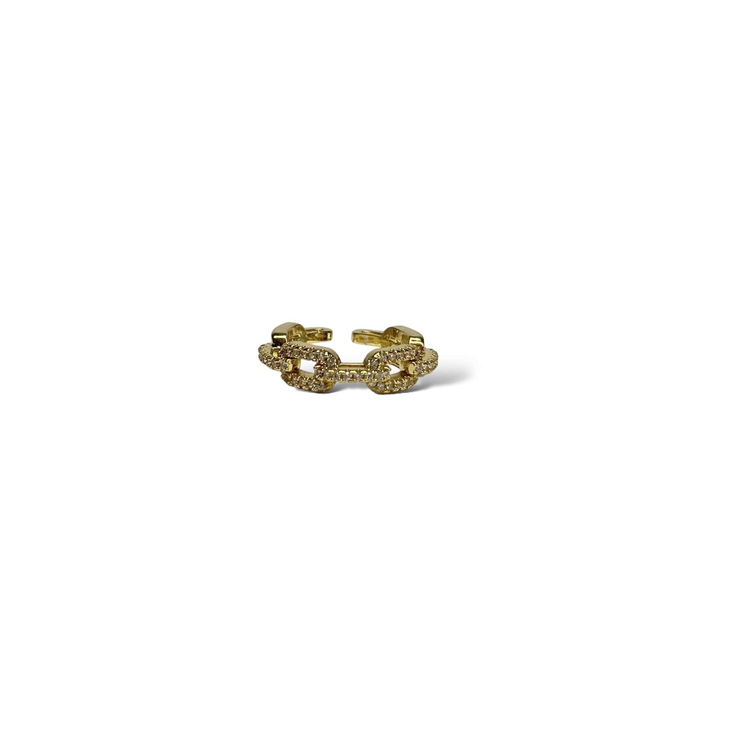 Anillo De Eslabones Con Zirconias Completo