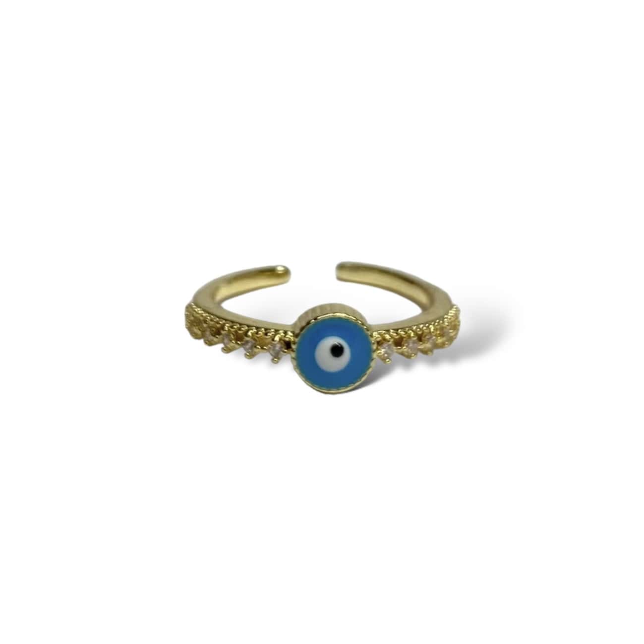Anillo de Chapa de Oro Ojo Azul Cielo