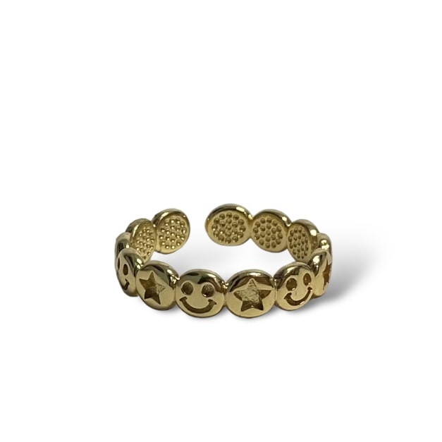 Anillo De Cara Feliz Y Estrella