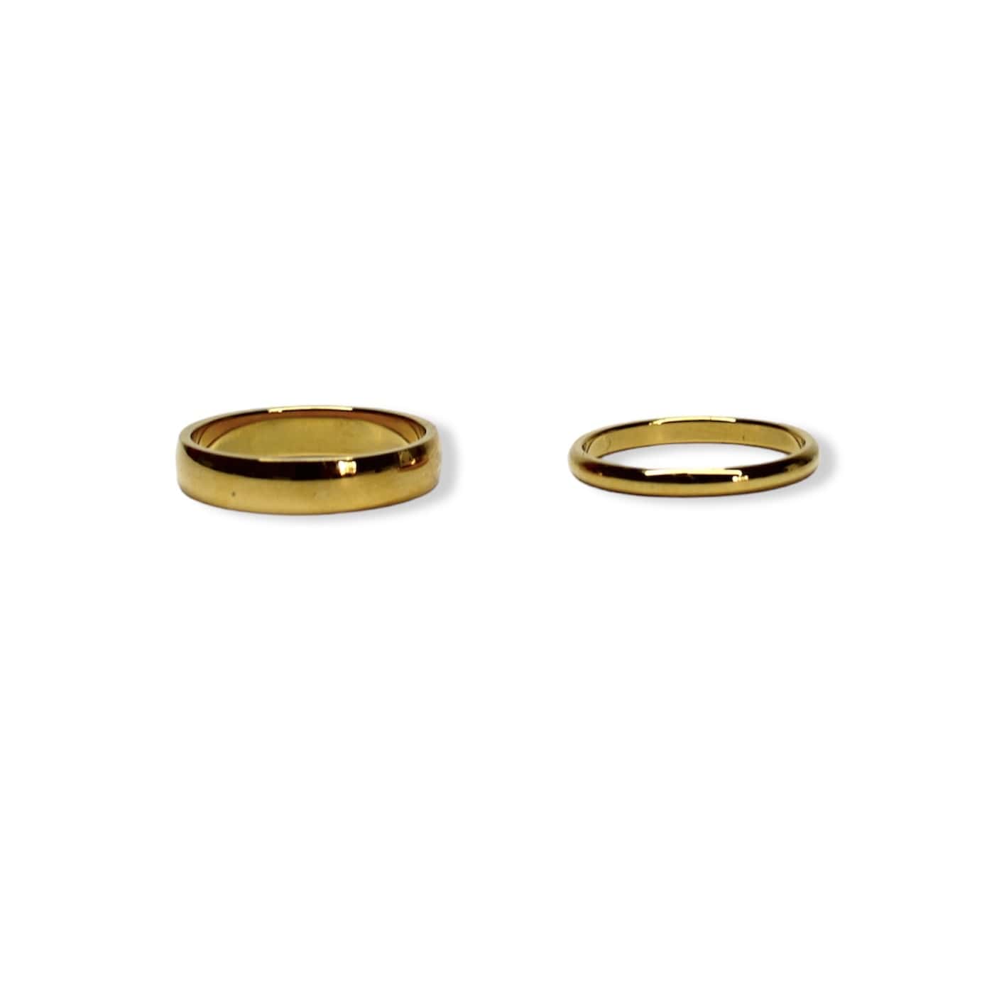 Anillo De Acero Inoxidable Liso Dorado