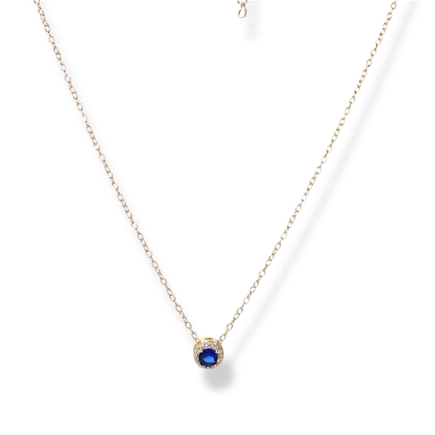 Collar De Plata y Chapa De Oro Con zirconia