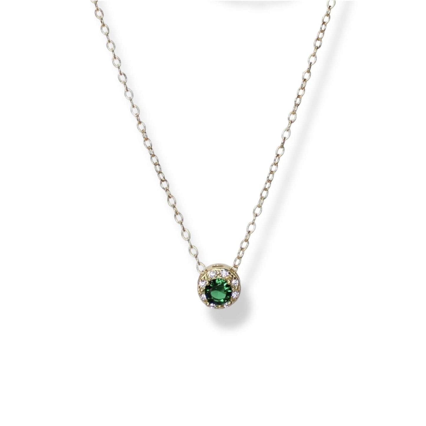 Collar De Plata y Chapa De Oro Con zirconia