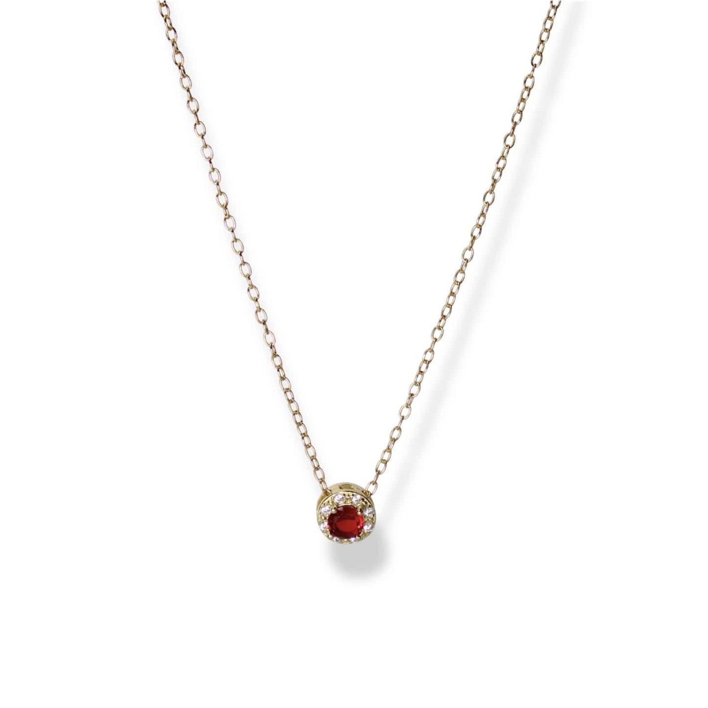 Collar De Plata y Chapa De Oro Con zirconia