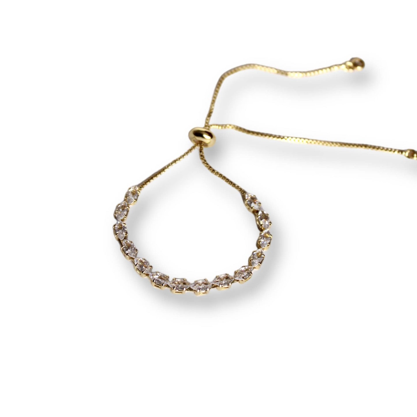 Pulsera Ajustable Zirconias Ovaladas