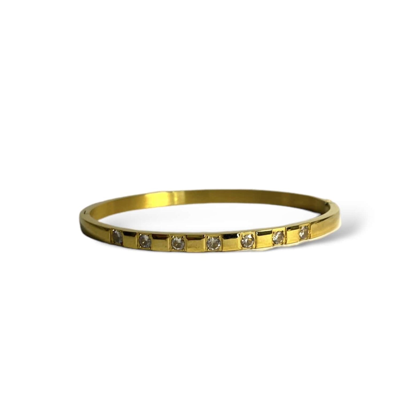 Brazalete Cuadro Con Zirconias De Acero
