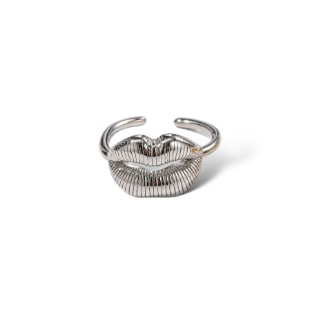 Anillo Labios Acero Plateado