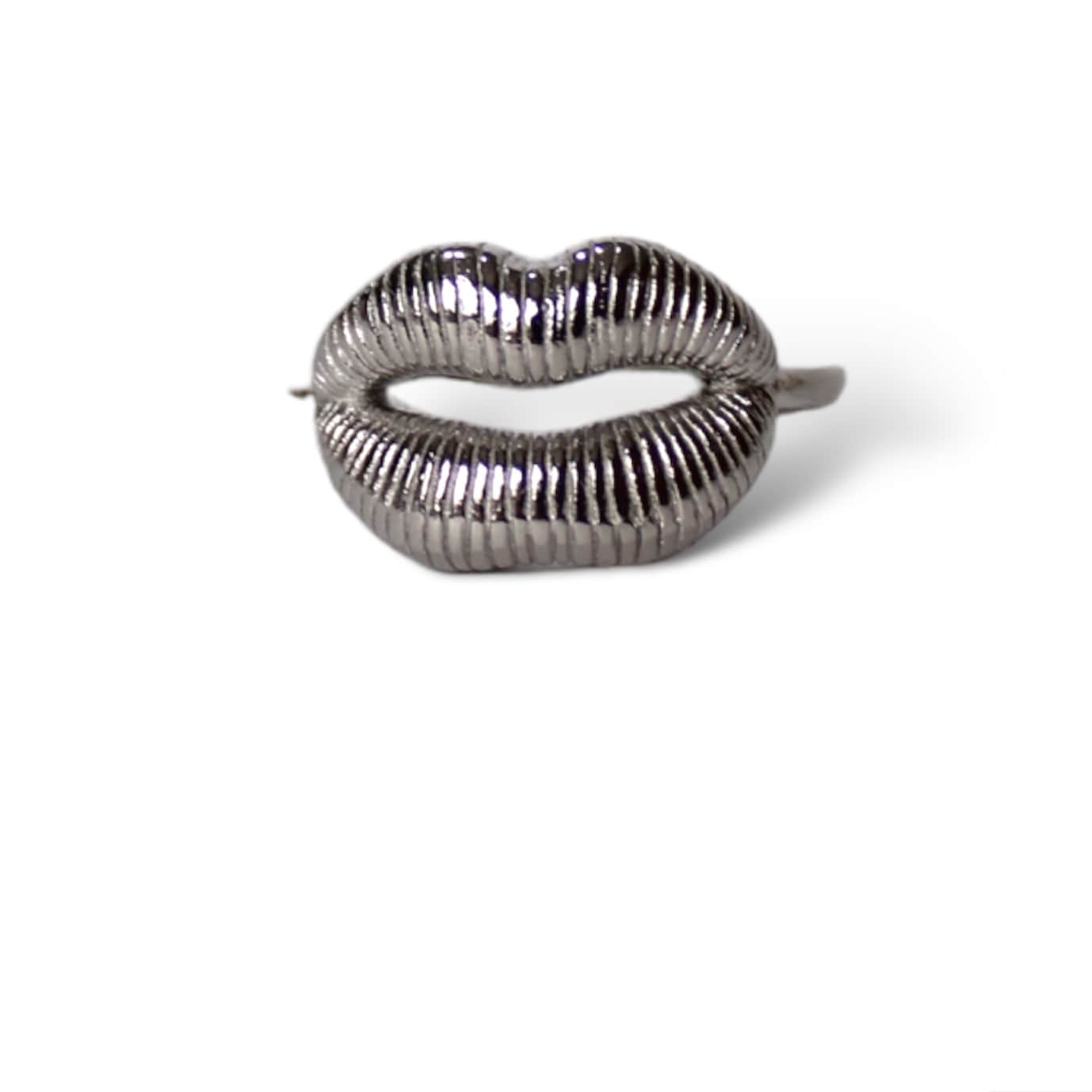 Anillo Labios Acero Plateado