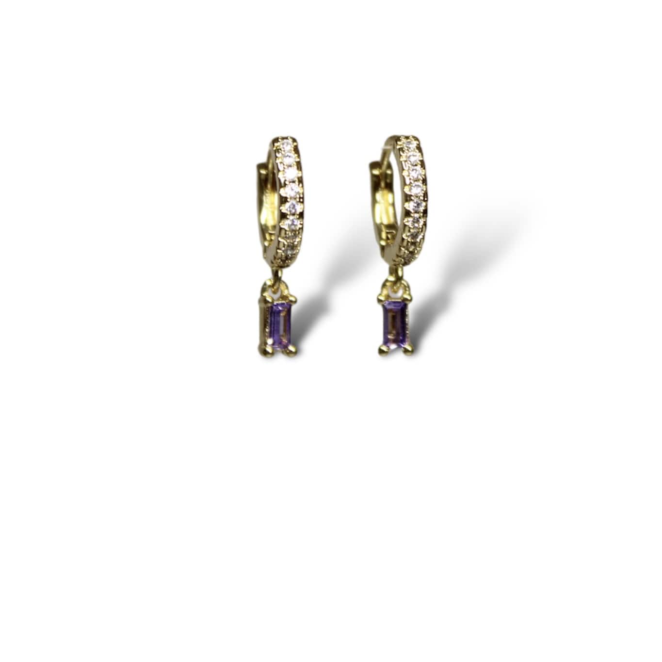 Huggies Con Zirconia Cuadra Colgante