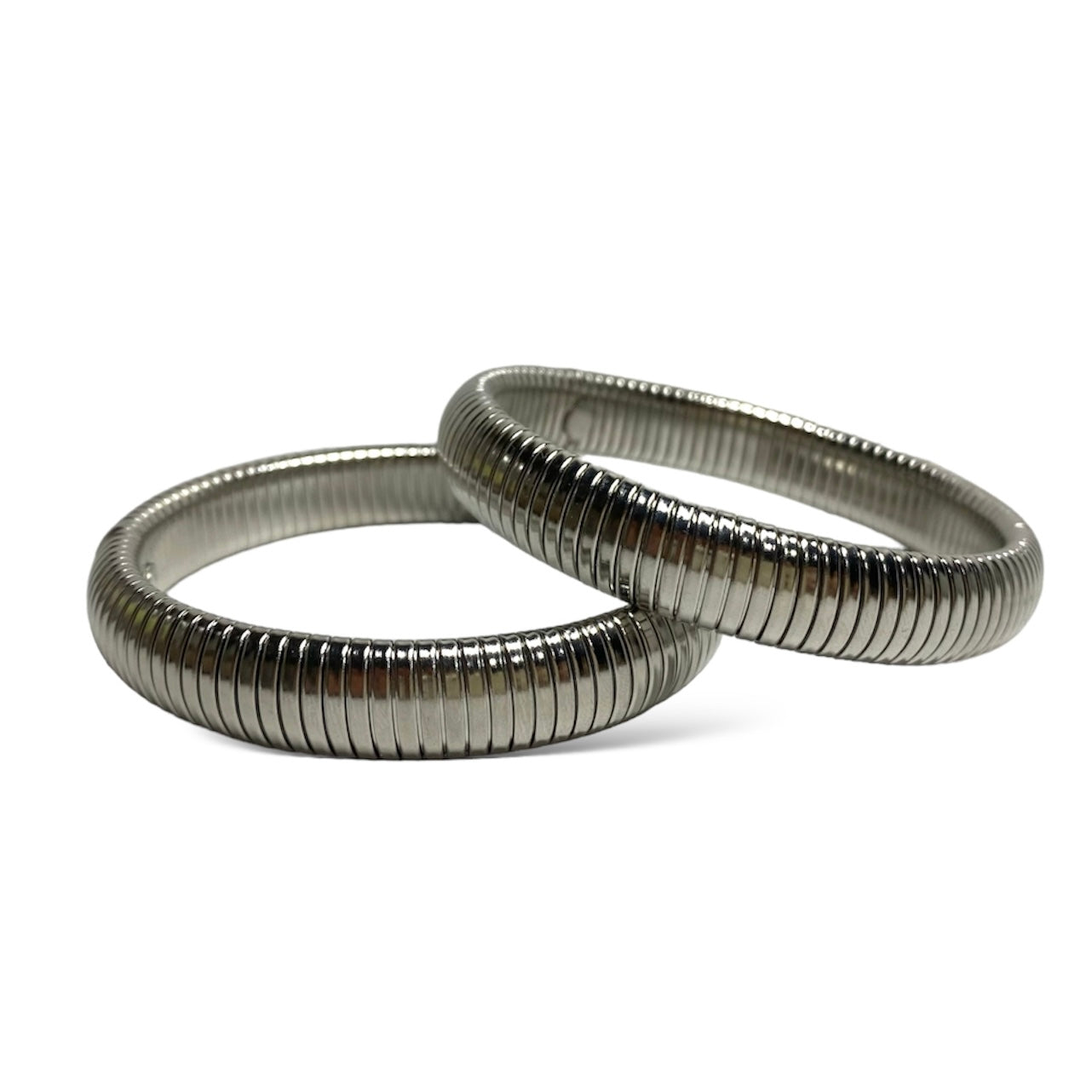 Brazalete Tipo Serpiente Acero Plateado