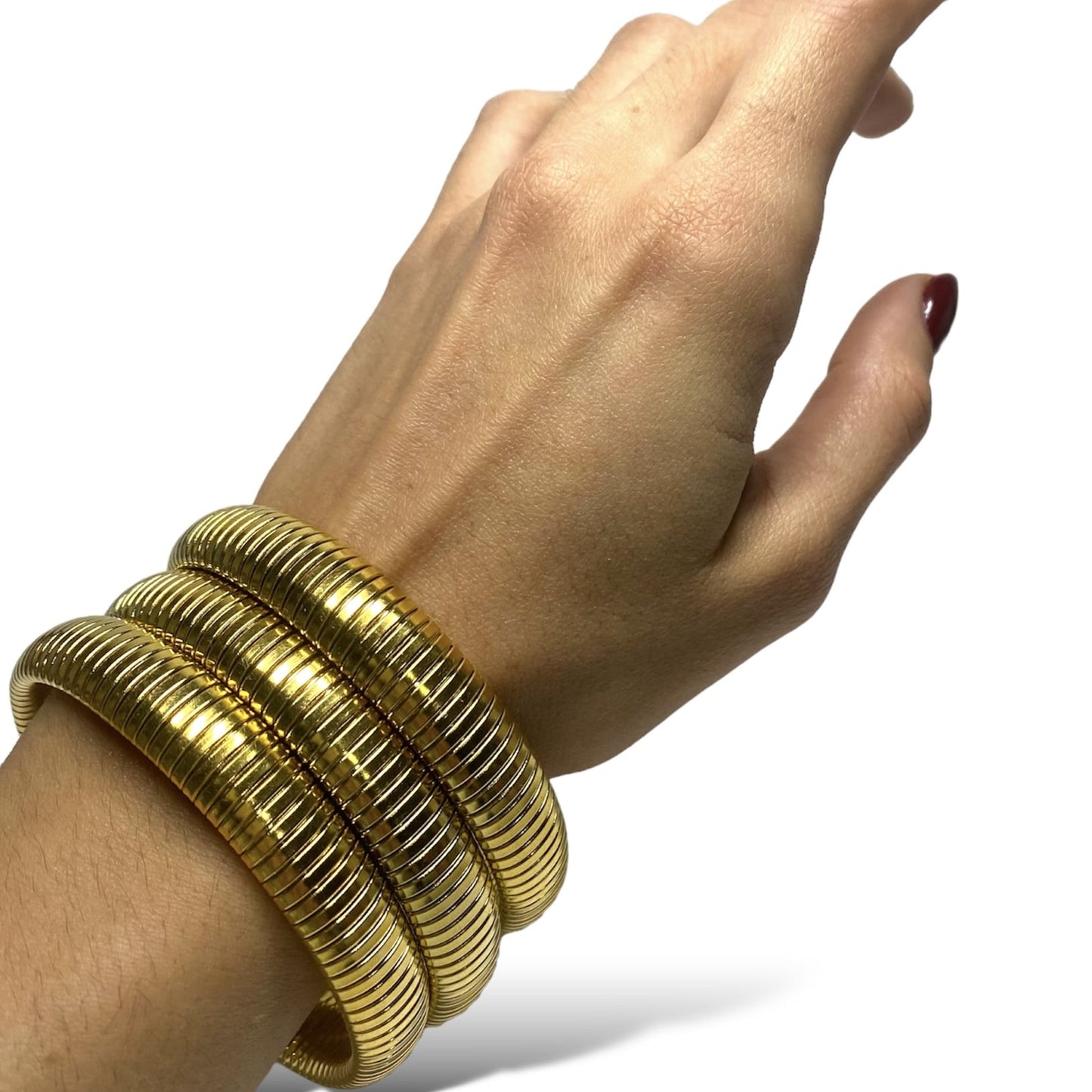 Brazalete Tipo Serpiente Acero Dorado