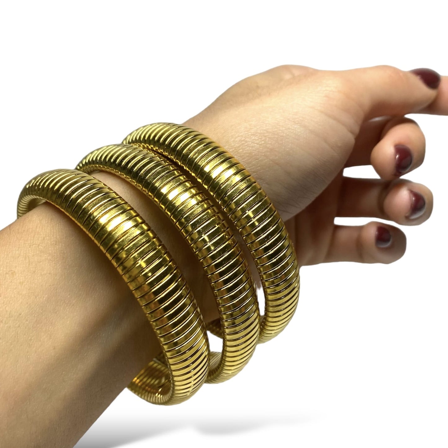 Brazalete Tipo Serpiente Acero Dorado