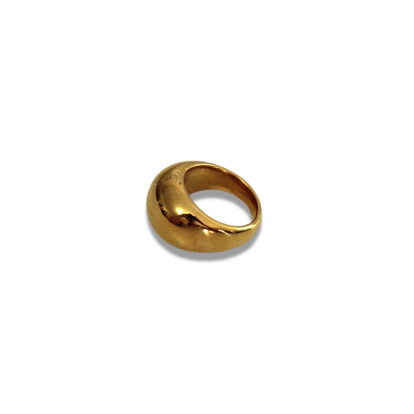 Anillo Bola De Acero Chunky Dorado