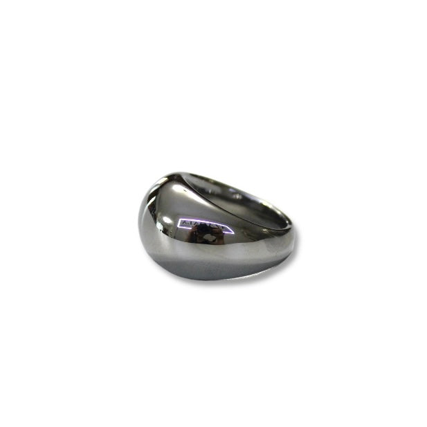 Anillo Bola De Acero Chunky Plateado