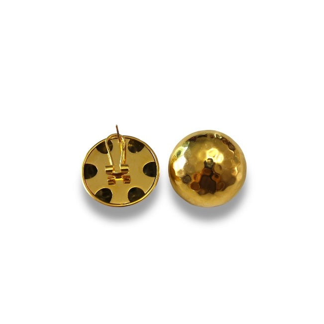 Aretes Bola Grande Acero Dorados