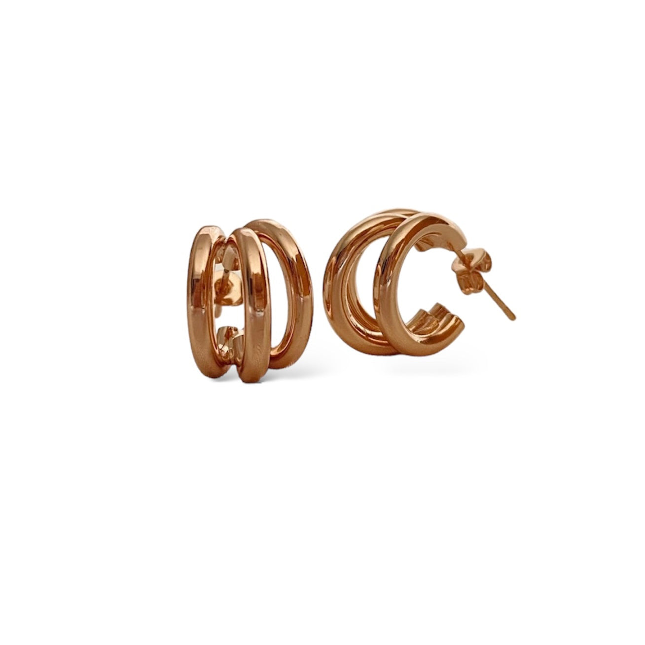 Arracadas Chicas Triples Chapa de Oro