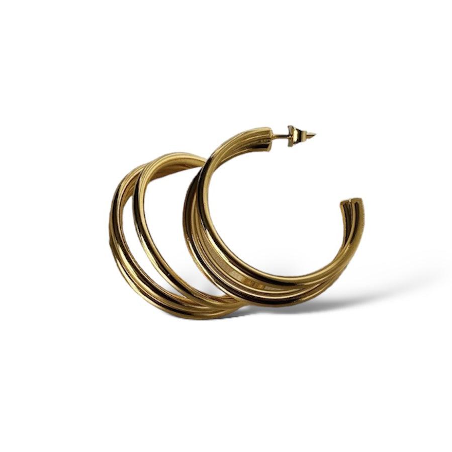 Arracada triple grande Delgadas