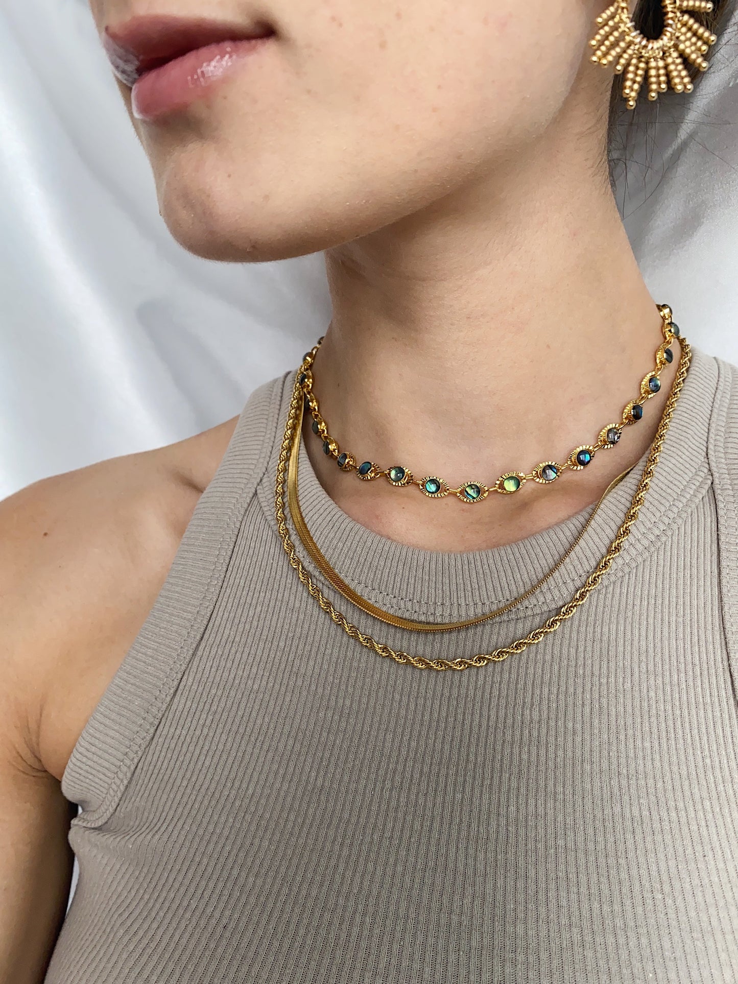 Choker Ojos Abulon Stone