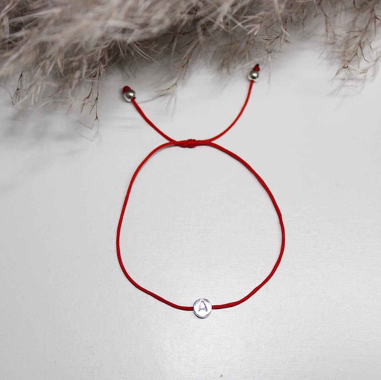 Pulsera De Plata Personalizada Hilo Rojo