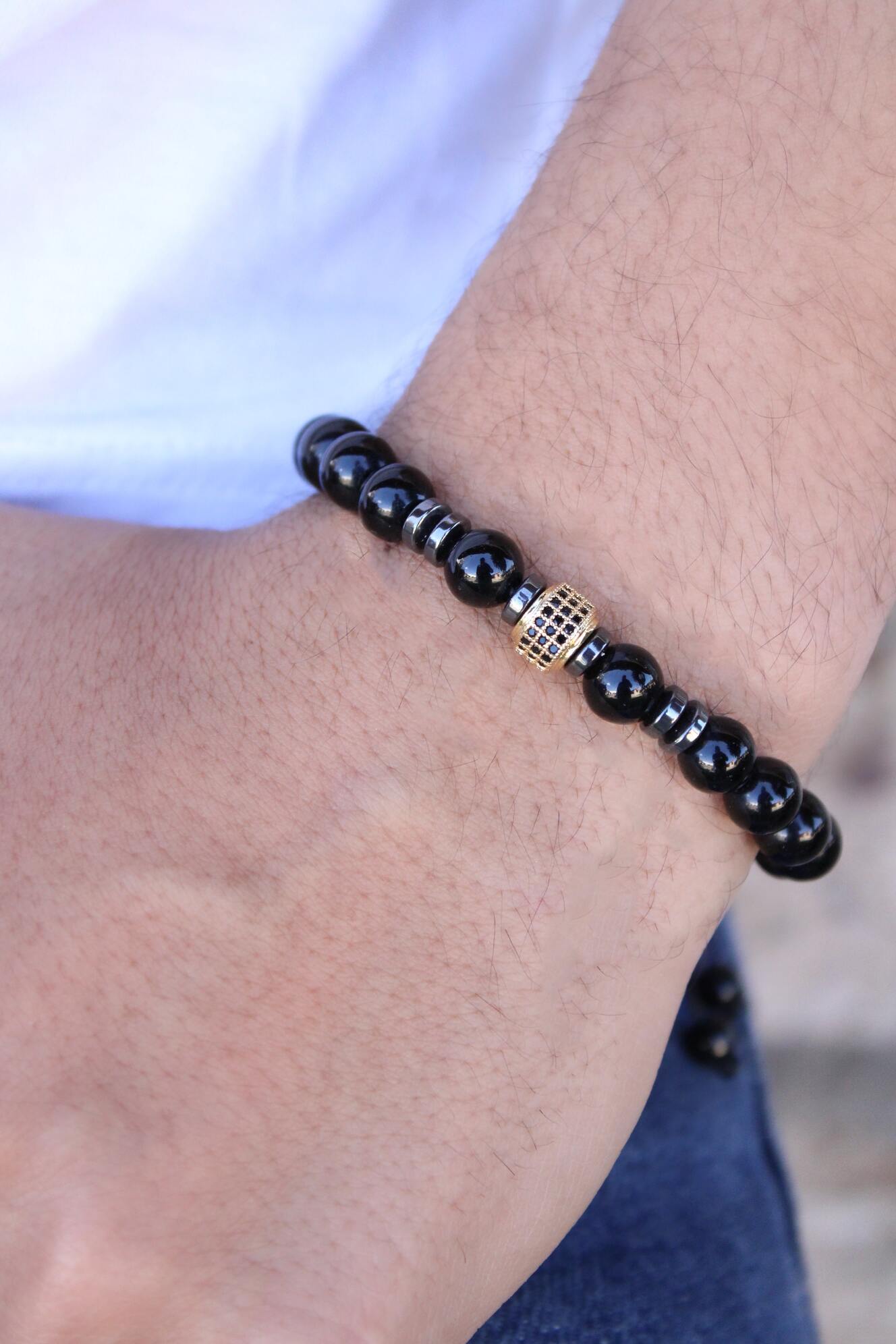Pulsera Onix Hombre Y Rondín