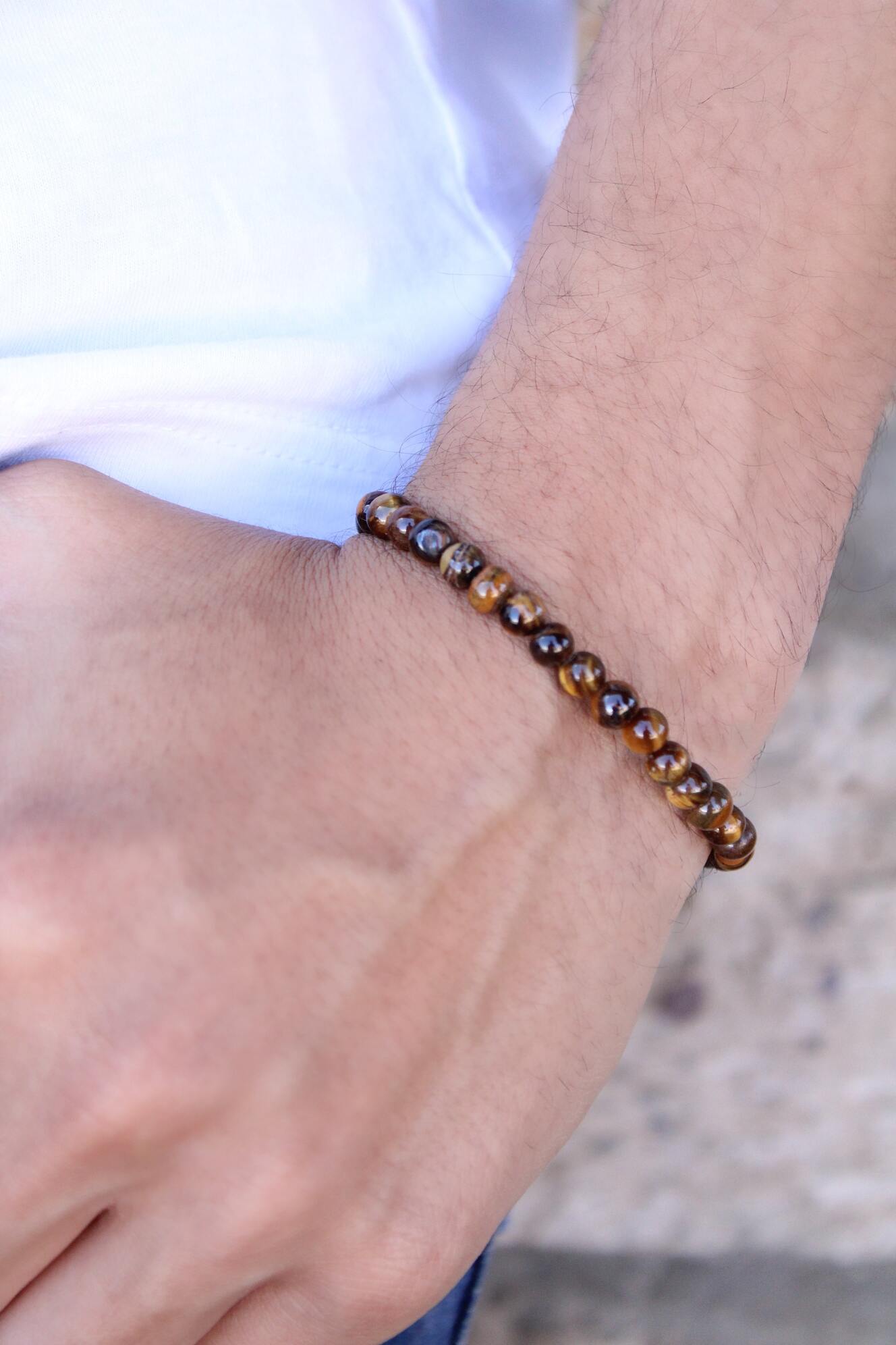 Pulsera Ojo de Tigre Hombre Piedra Chica