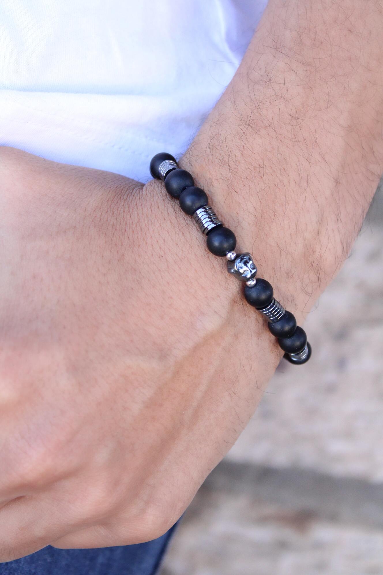 Pulsera Onix Hombre Con Vudú