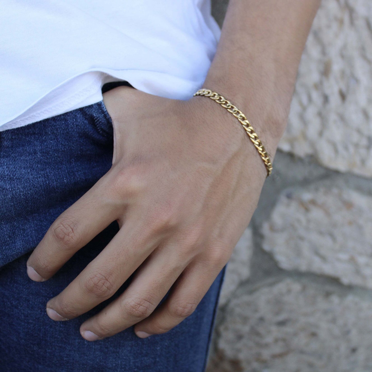 Pulsera Para Hombre Barbada 5 mm De Acero