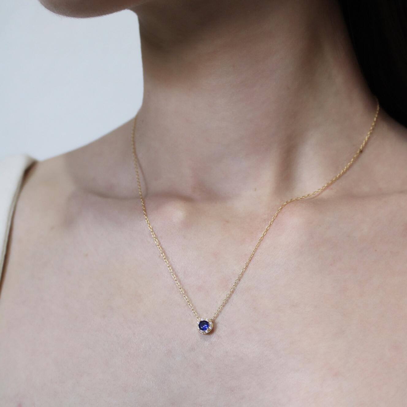 Collar De Plata y Chapa De Oro Con zirconia
