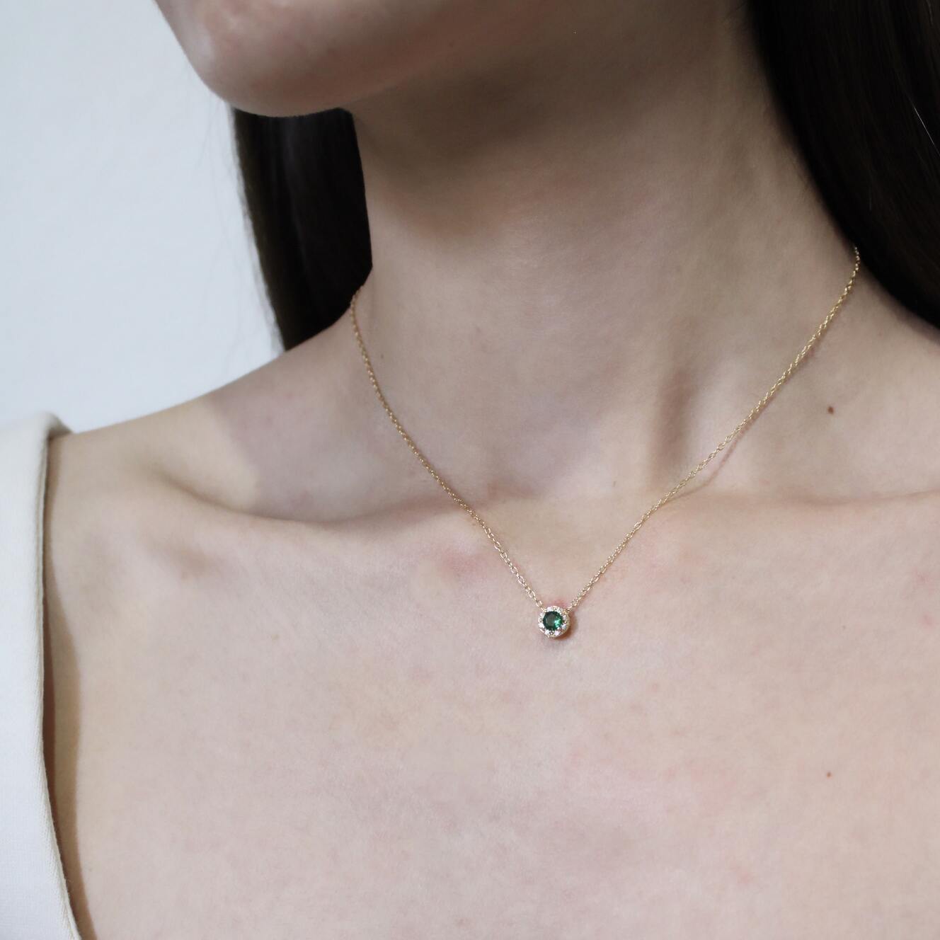 Collar De Plata y Chapa De Oro Con zirconia