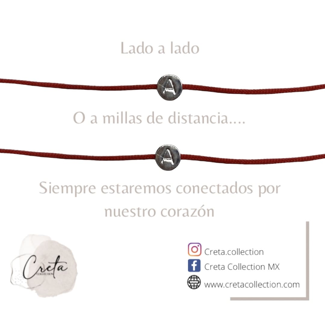 Duo Pulsera De Plata Personalizada Conectados Por El Corazón