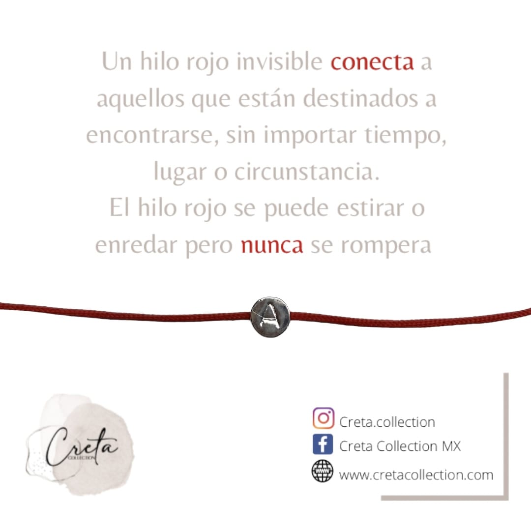 Pulsera De Plata Personalizada Hilo Rojo