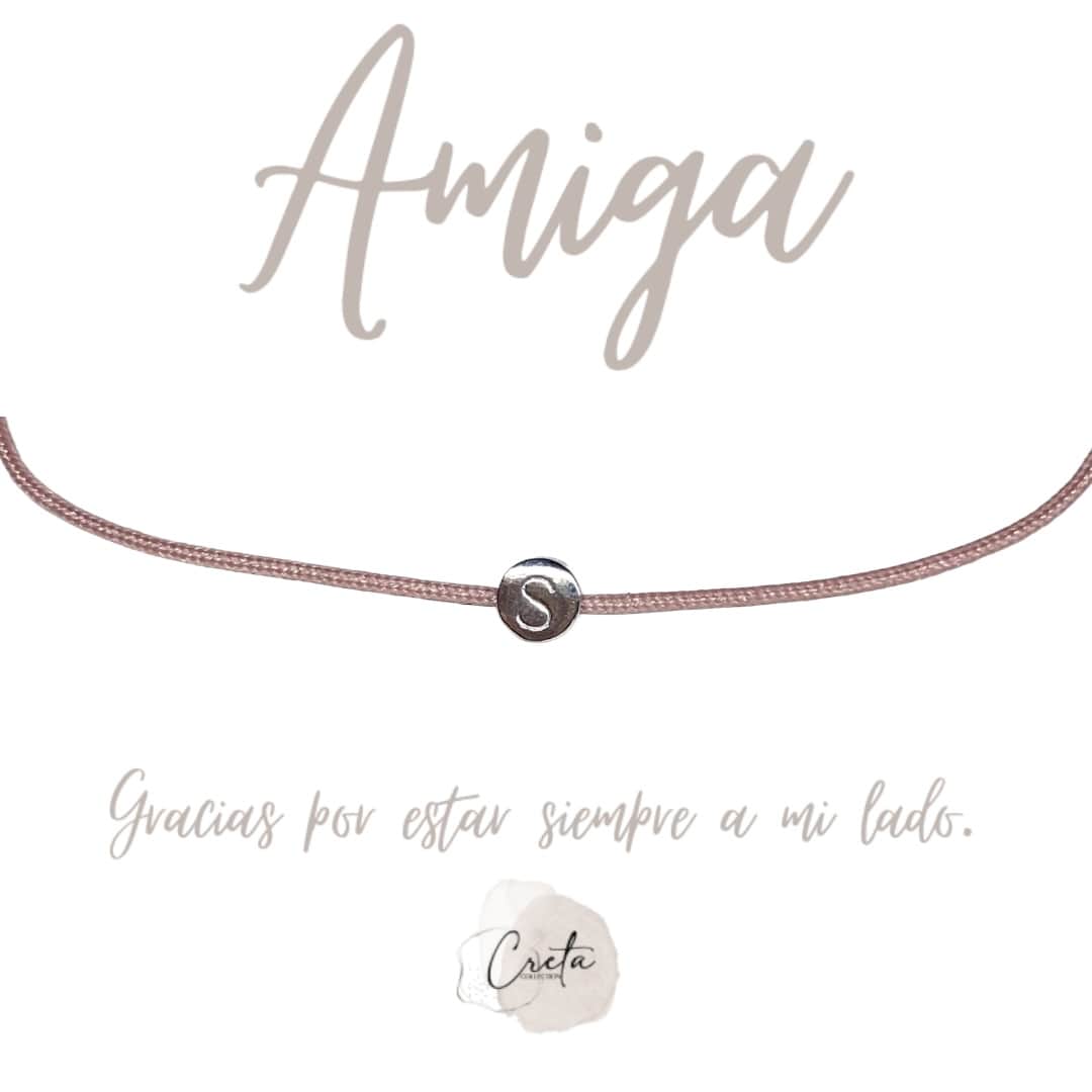 Pulsera De Plata Personalizada Mejor Amiga