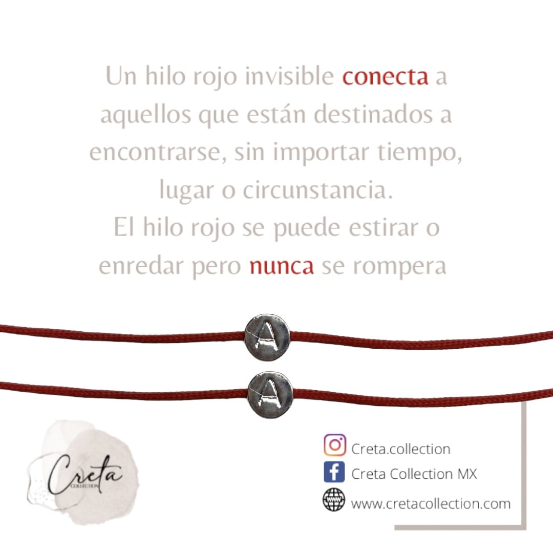 Pulsera De Plata Personalizada Hilo Rojo