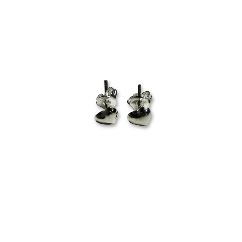 Aretes Corazón Mini De Plata