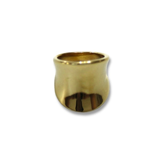 Anillo Curvo De Acero Dorado