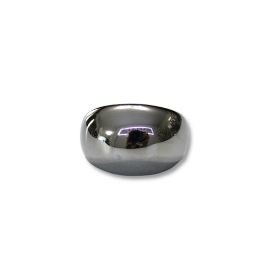 Anillo Bola De Acero Chunky Plateado