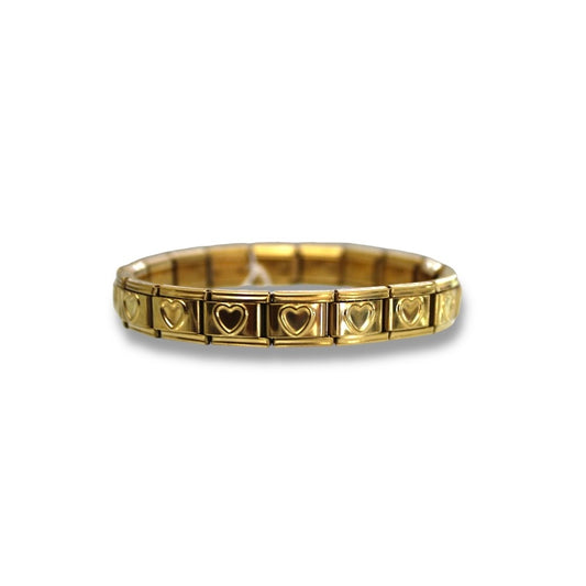 Brazalete Italiano Corazón Resaque Dorado