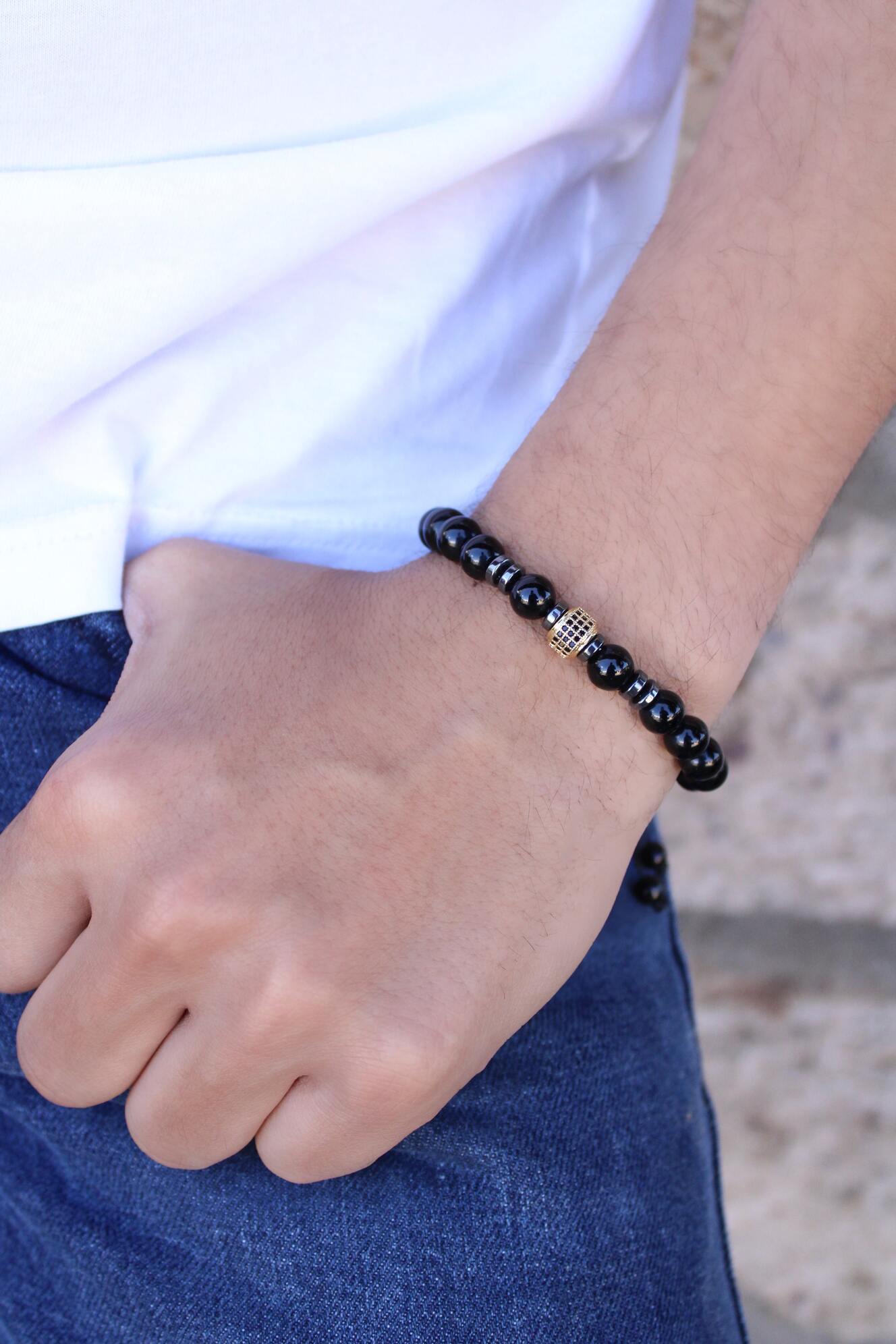 Pulsera Onix Hombre Y Rondín