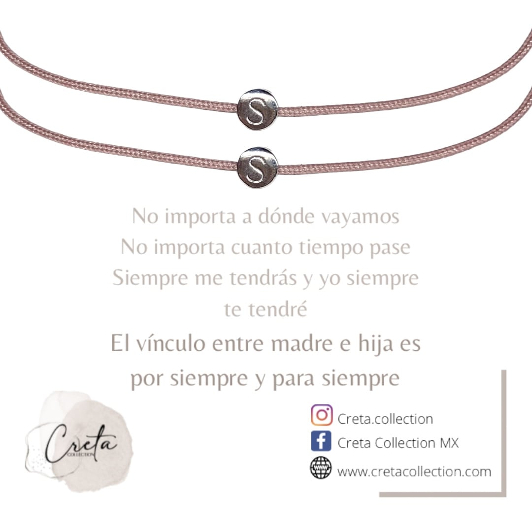 Duo Pulseras De Plata Personalizada Madre e Hija